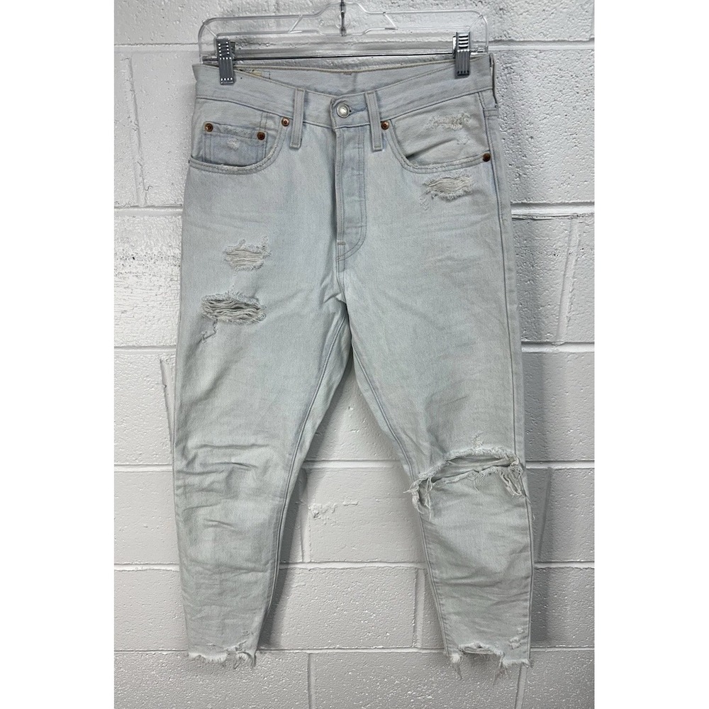 Levi's Jeans Women's 501 Skinny Jeans‎ Light Wash Distressed 295020232 / 26x28